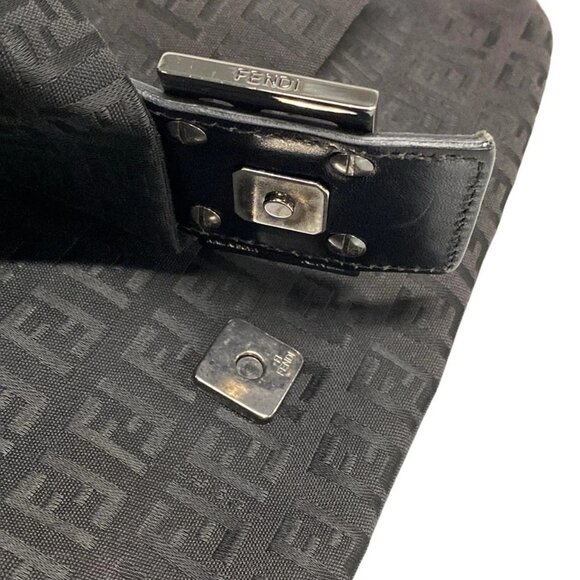 Auth FENDI Mamma bucket / Zucchino pattern 8BR001 Black Jacquard Leather - Picture 10 of 16